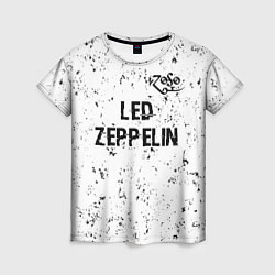 Футболка женская Led Zeppelin glitch на светлом фоне посередине, цвет: 3D-принт