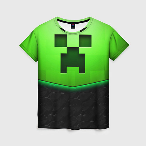 Женская футболка Майнкрафт крипер / 3D-принт – фото 1
