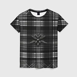Женская футболка Черно-белая шотландская клетка
