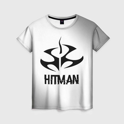 Женская футболка Hitman glitch на светлом фоне / 3D-принт – фото 1