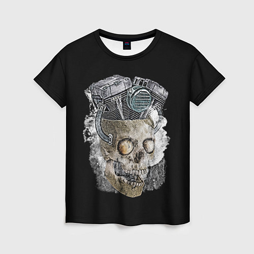 Женская футболка Skull engine / 3D-принт – фото 1