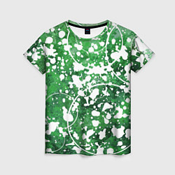 Женская футболка Абстракция - круги на зелёном