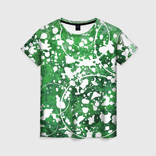 Женская футболка Абстракция - круги на зелёном / 3D-принт – фото 1
