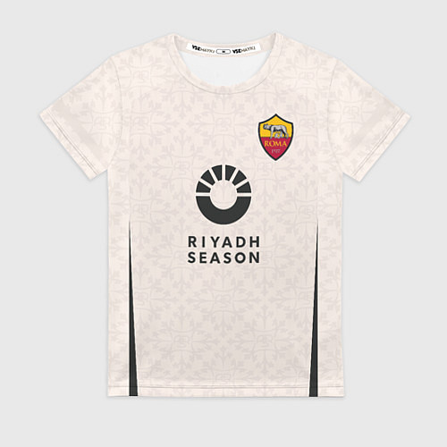 Женская футболка ФК Рома форма 23-24 гостевая / 3D-принт – фото 1