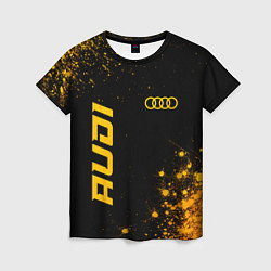 Женская футболка Audi - gold gradient вертикально