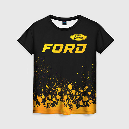 Женская футболка Ford - gold gradient посередине / 3D-принт – фото 1