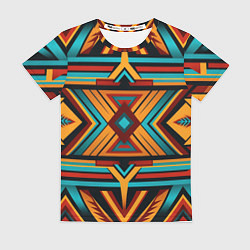 Футболка женская Геометрический узор с этическом стиле, цвет: 3D-принт
