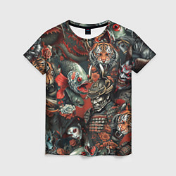 Женская футболка Татуировка ирезуми в японском стиле