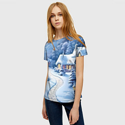 Футболка женская Тропинка в новый год, цвет: 3D-принт — фото 2