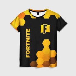 Женская футболка Fortnite - gold gradient вертикально