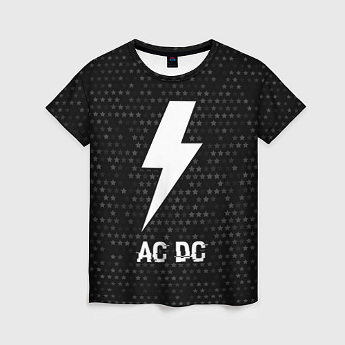 Женская футболка AC DC glitch на темном фоне / 3D-принт – фото 1