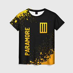 Футболка женская Paramore - gold gradient вертикально, цвет: 3D-принт