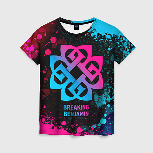 Женская футболка Breaking Benjamin - neon gradient / 3D-принт – фото 1
