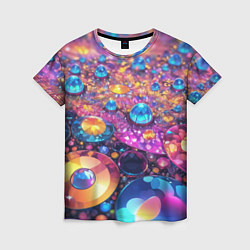 Женская футболка Разноцветная декоративная абстракция