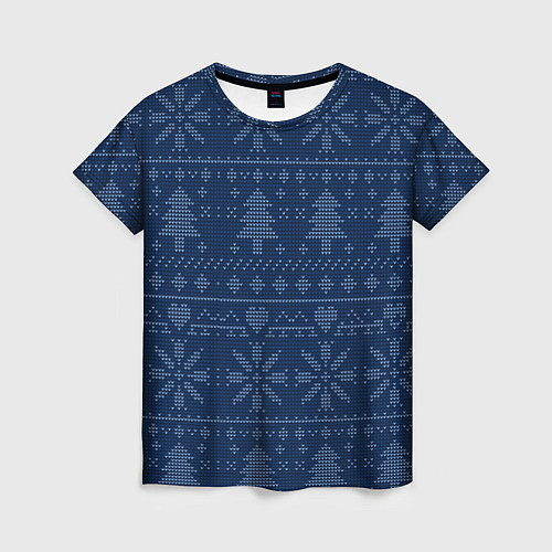 Женская футболка Зимние узоры в скандинавском стиле / 3D-принт – фото 1