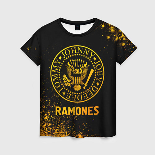 Женская футболка Ramones - gold gradient / 3D-принт – фото 1