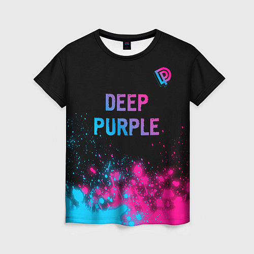 Женская футболка Deep Purple - neon gradient посередине / 3D-принт – фото 1