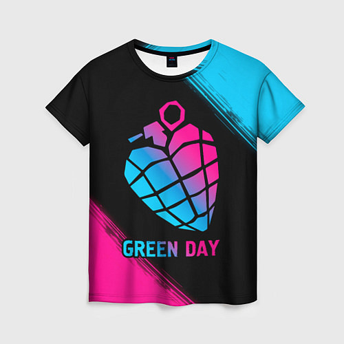 Женская футболка Green Day - neon gradient / 3D-принт – фото 1