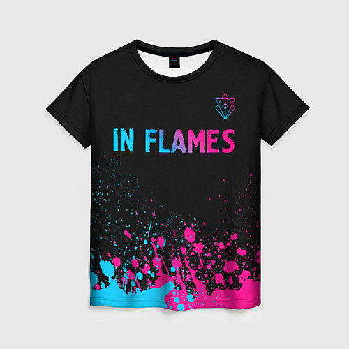 Женская футболка In Flames - neon gradient посередине / 3D-принт – фото 1