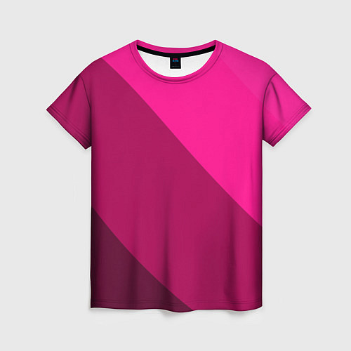 Женская футболка Широкие розовые полосы / 3D-принт – фото 1