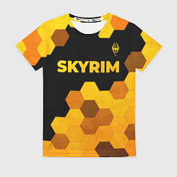 Футболка женская Skyrim - gold gradient посередине, цвет: 3D-принт