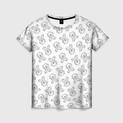 Женская футболка Сончас у мишек - принт раскраска