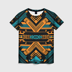 Женская футболка Геометрический узор в стиле ацтеков
