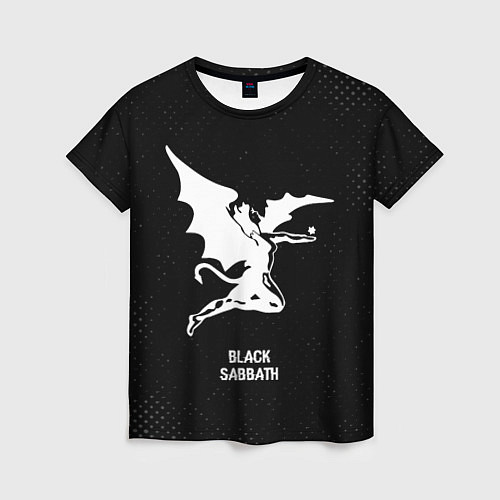 Женская футболка Black Sabbath glitch на темном фоне / 3D-принт – фото 1