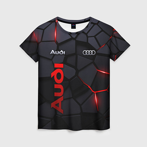 Женская футболка Audi - плиты с эффектом свечения / 3D-принт – фото 1