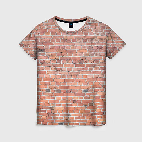 Женская футболка Кирпичная стена узор / 3D-принт – фото 1