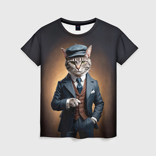 Женская футболка Кот в стиле Томаса Шелби - Острые козырьки / 3D-принт – фото 1