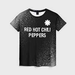 Футболка женская Red Hot Chili Peppers glitch на темном фоне посере, цвет: 3D-принт