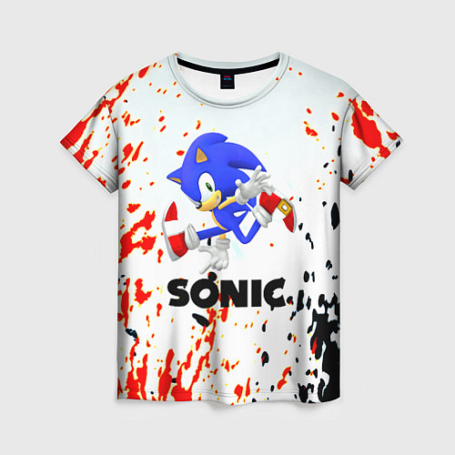 Женская футболка Sonic краски абстрактные / 3D-принт – фото 1