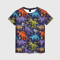 Женская футболка Мультяшные динозавры