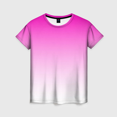 Женская футболка Розово-белый градиент / 3D-принт – фото 1