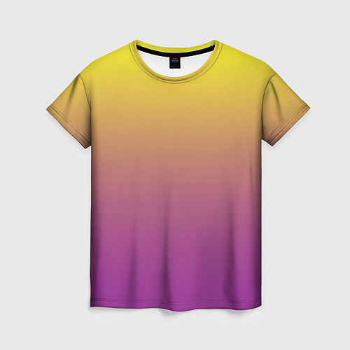Женская футболка Желто-фиолетовый градиент / 3D-принт – фото 1