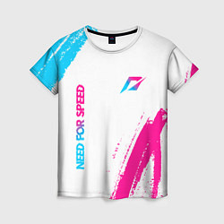 Женская футболка Need for Speed neon gradient style вертикально
