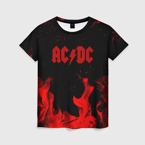 Женская футболка AC DC огненный стиль / 3D-принт – фото 1