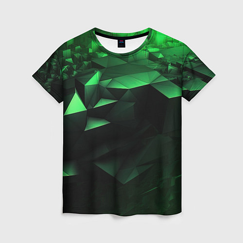 Женская футболка Видение зеленого в абстракции / 3D-принт – фото 1