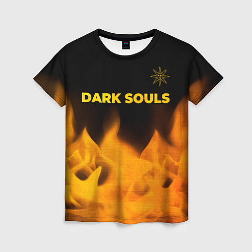 Женская футболка Dark Souls - gold gradient посередине / 3D-принт – фото 1