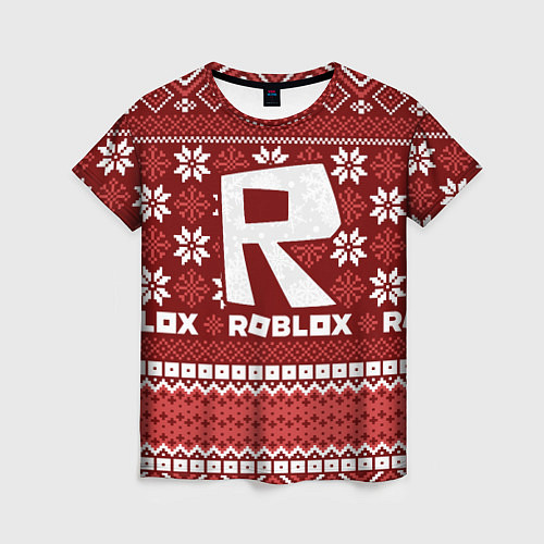 Женская футболка Roblox christmas sweater / 3D-принт – фото 1