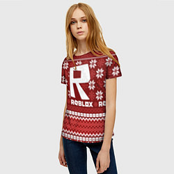 Футболка женская Roblox christmas sweater, цвет: 3D-принт — фото 2