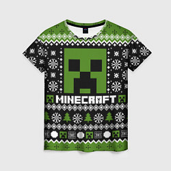 Футболка женская Minecraft christmas sweater, цвет: 3D-принт