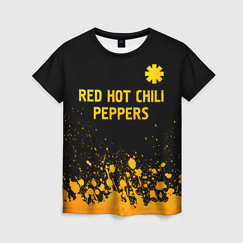Женская футболка Red Hot Chili Peppers - gold gradient посередине / 3D-принт – фото 1