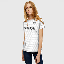 Футболка женская Watch Dogs glitch на светлом фоне посередине, цвет: 3D-принт — фото 2