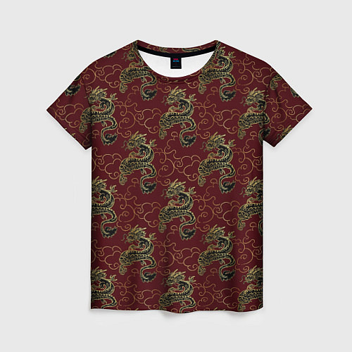 Женская футболка Азиатский стиль дракона / 3D-принт – фото 1
