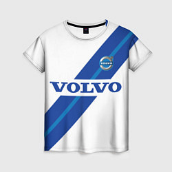 Футболка женская Volvo - white and blue, цвет: 3D-принт