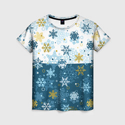Женская футболка Снежинки новогодние