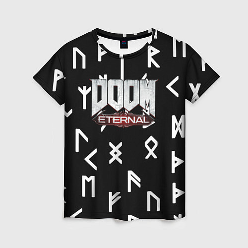 Женская футболка Doom Eternal mars symbol demon / 3D-принт – фото 1