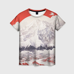 Женская футболка Япония в белом стиле